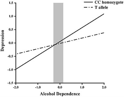 The neuropeptide Y single-nucleotide polymorphism rs16147:T>C moderates the effect of alcohol dependence on depression in male Chinese Han population